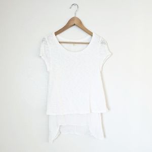 Anthro Meadow Rue White Knit  Layered Top